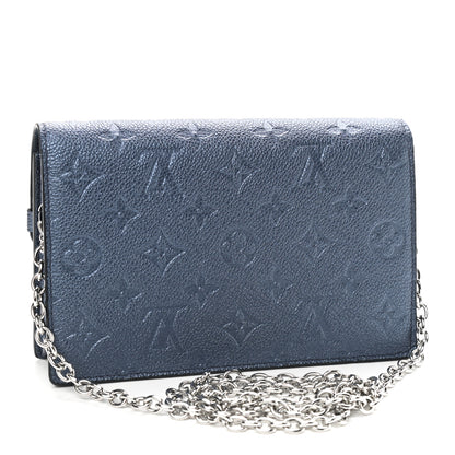 Louis Vuitton Metalli Empreinte Monogram Vavin Chain Wallet Navy Nacre 3 of 8