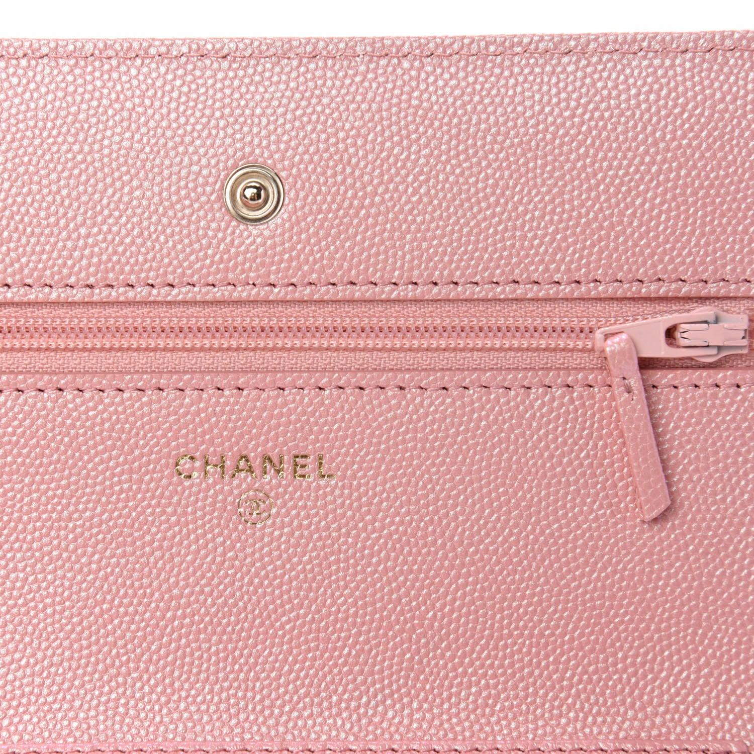 Chanel Iridescent Caviar Quilted Wallet on Chain WOC Rose Pink 9 of 13