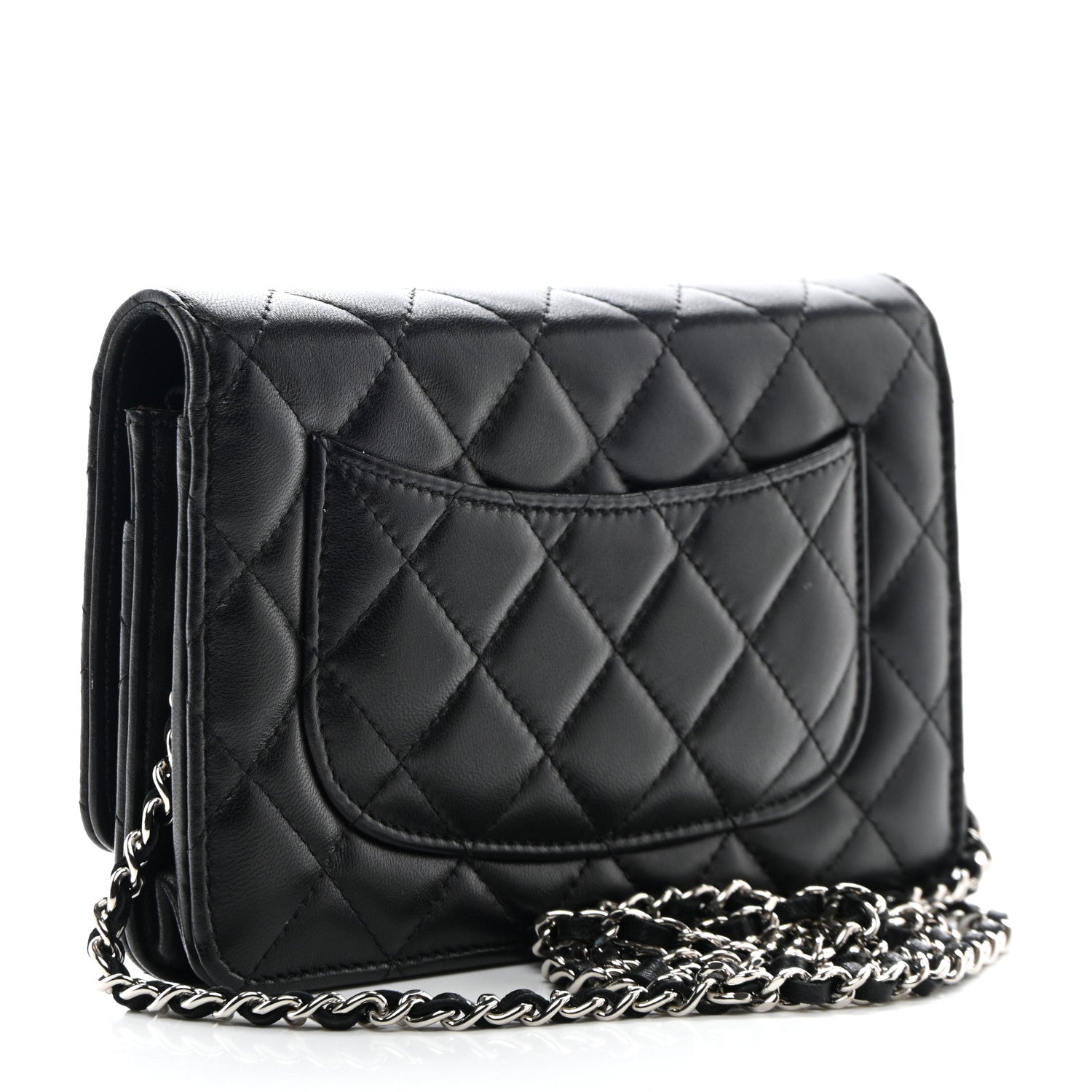 Chanel Lambskin Quilted Wallet On Chain WOC Black 3 of 13
