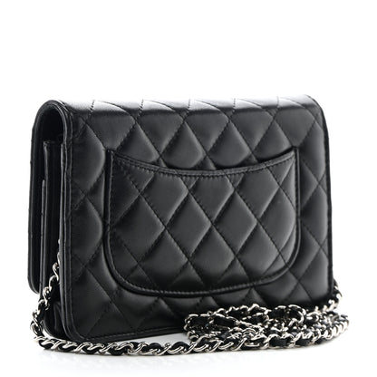 Chanel Lambskin Quilted Wallet On Chain WOC Black 3 of 13