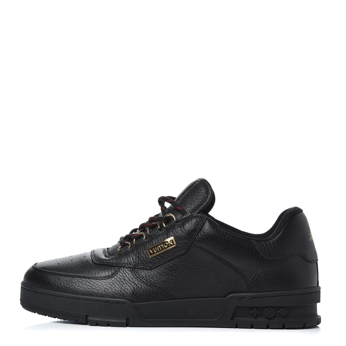 Calfskin Mens LV Trainer Sneakers 8 Black