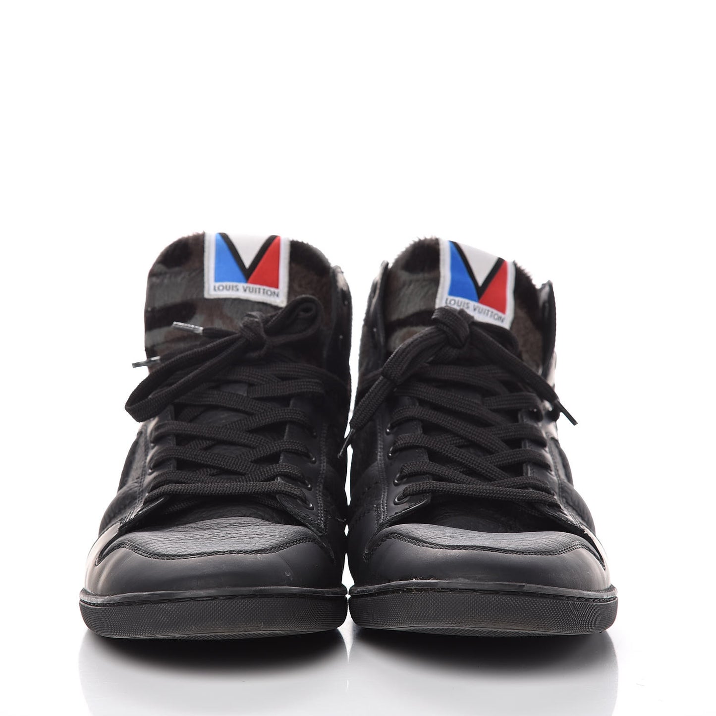 Calfskin Pony Hair Camouflage Heroes Sneakers 8 Black