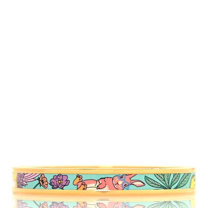 Hermes Enamel Narrow Tea for Two Printed Bracelet 65 Tropique 3 of 5