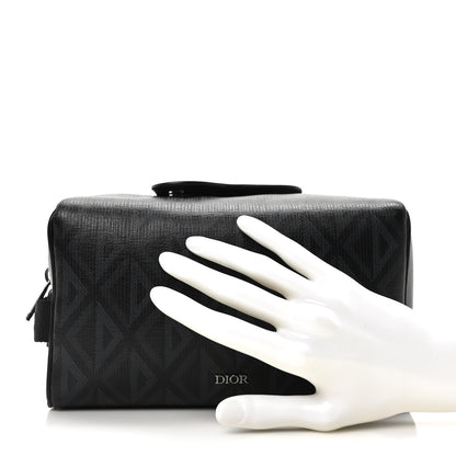 Christian Dior Canvas CD Diamond Lingot Toiletry Pouch Black 2 of 10