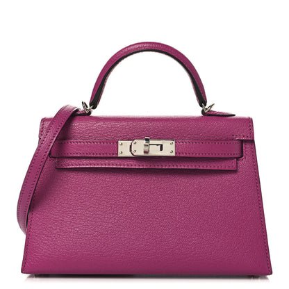 Hermes Chevre Mysore Mini Kelly Sellier 20 Rose Pourpre 1 of 13