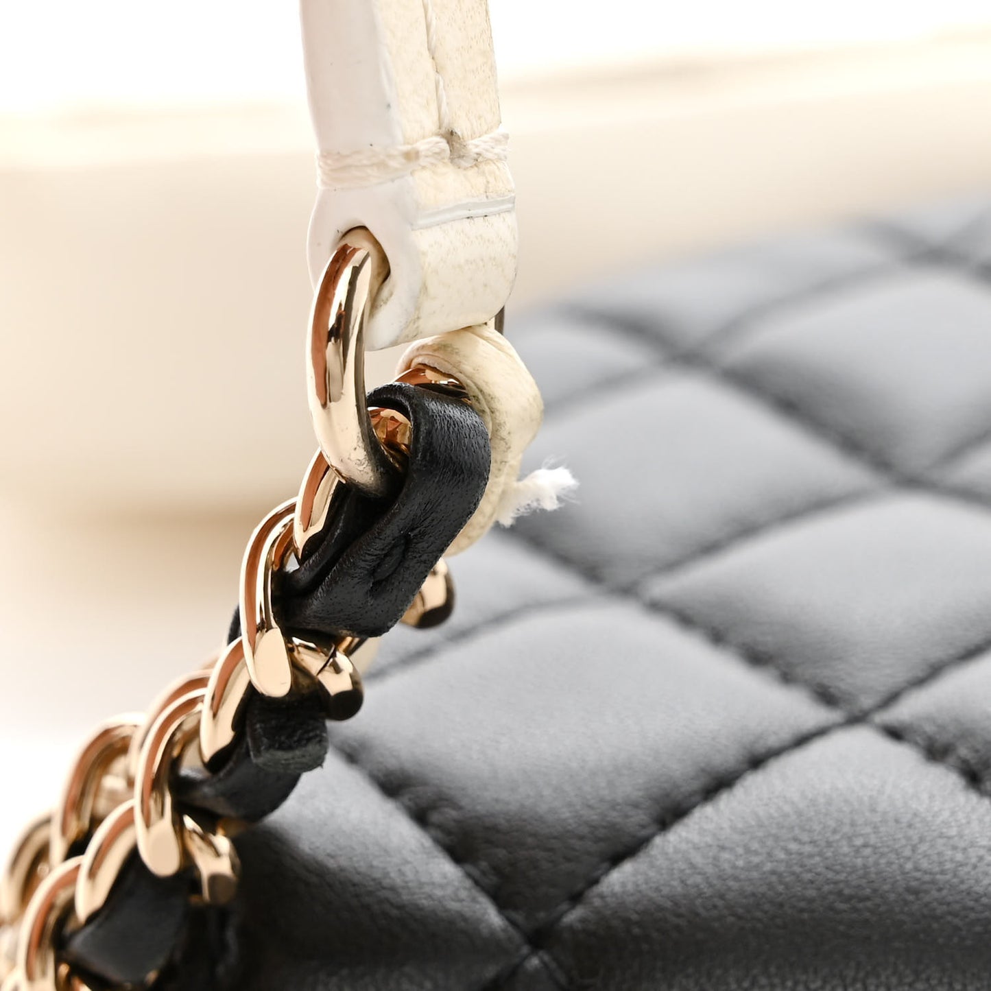 Lambskin Quilted Side Packs White Black