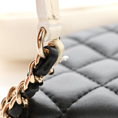 Chanel Lambskin Quilted Side Packs White Black 13 of 16