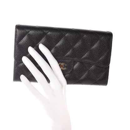 Chanel Caviar Quilted Large Flap Wallet Black 2 of 9