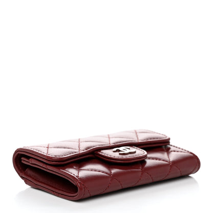 Chanel Lambskin Quilted Flap Card Holder Wallet Burgundy 3 of 8