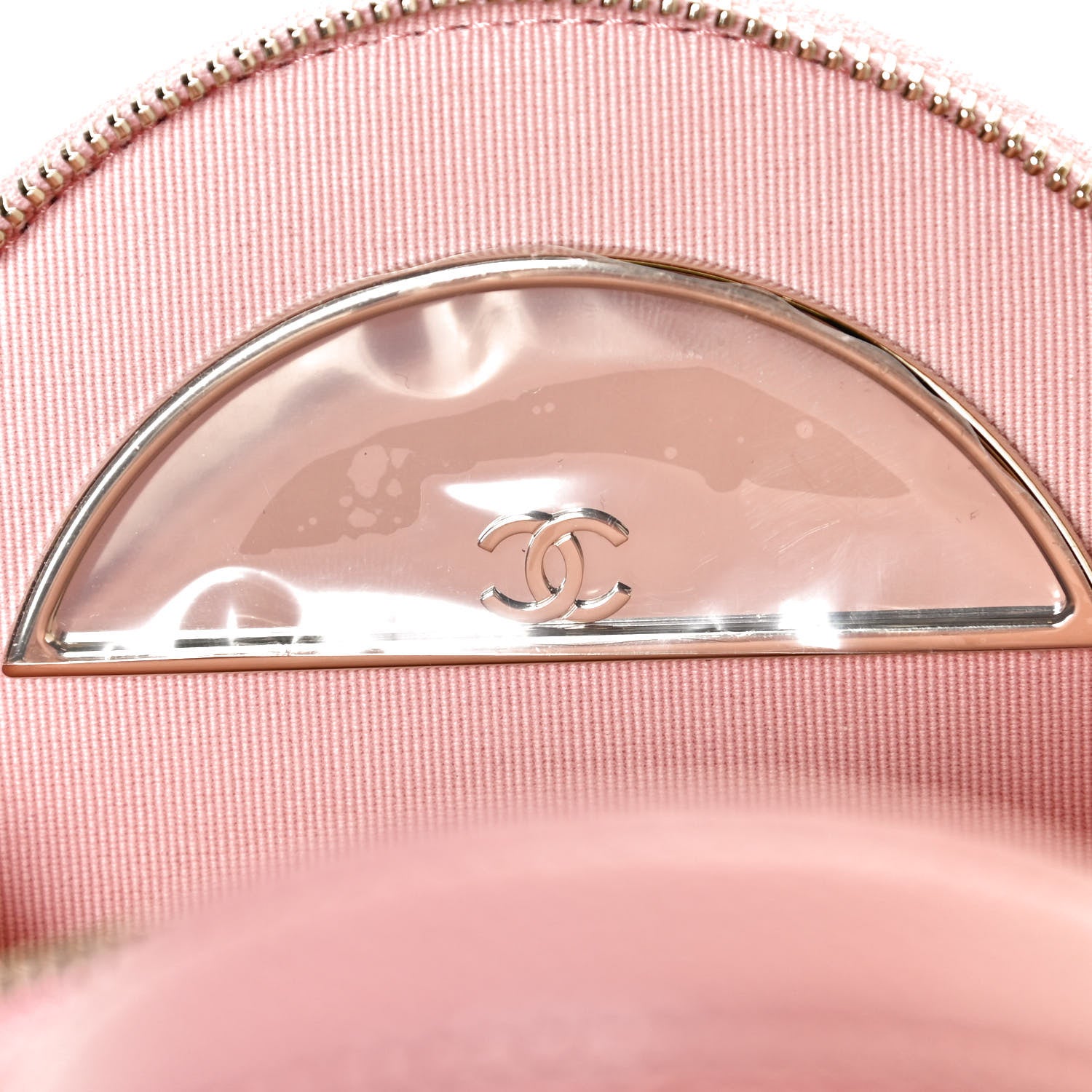 Chanel Caviar Quilted Round Handle With Care Vanity With Chain Pink 11 of 12