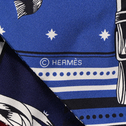 Hermes Silk Couvertures Et Tenues Maxi Twilly Slim Rouge Bleu Jean 4 of 4