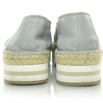 Prada Leather Espadrille Platform Shoes 36 Blue 3 of 8