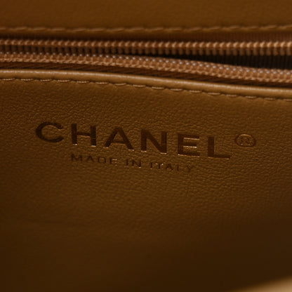 Chanel Shiny Aged Calfskin Quilted Nano Kelly Shopper Dark Beige 6 of 11