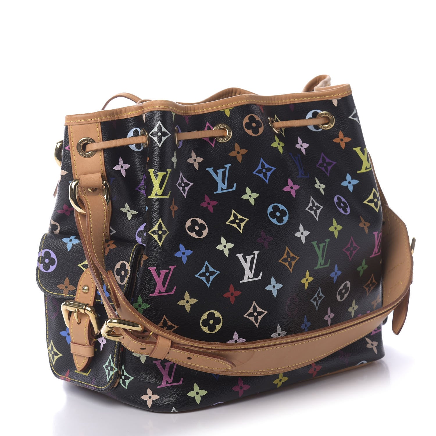 Louis Vuitton Monogram Multicolor Petit Noe Black 2 of 8