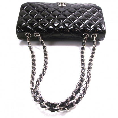 Chanel Distressed Patent Jumbo Flap Black 6 of 12