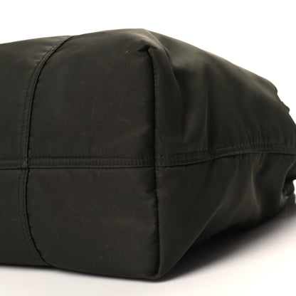 Prada Tessuto Nylon Glace Calfskin Etiquette Tote Militare Black 9 of 9