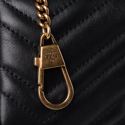 Gucci Calfskin Matelasse Super Mini GG Marmont Shoulder Bag Black 10 of 11