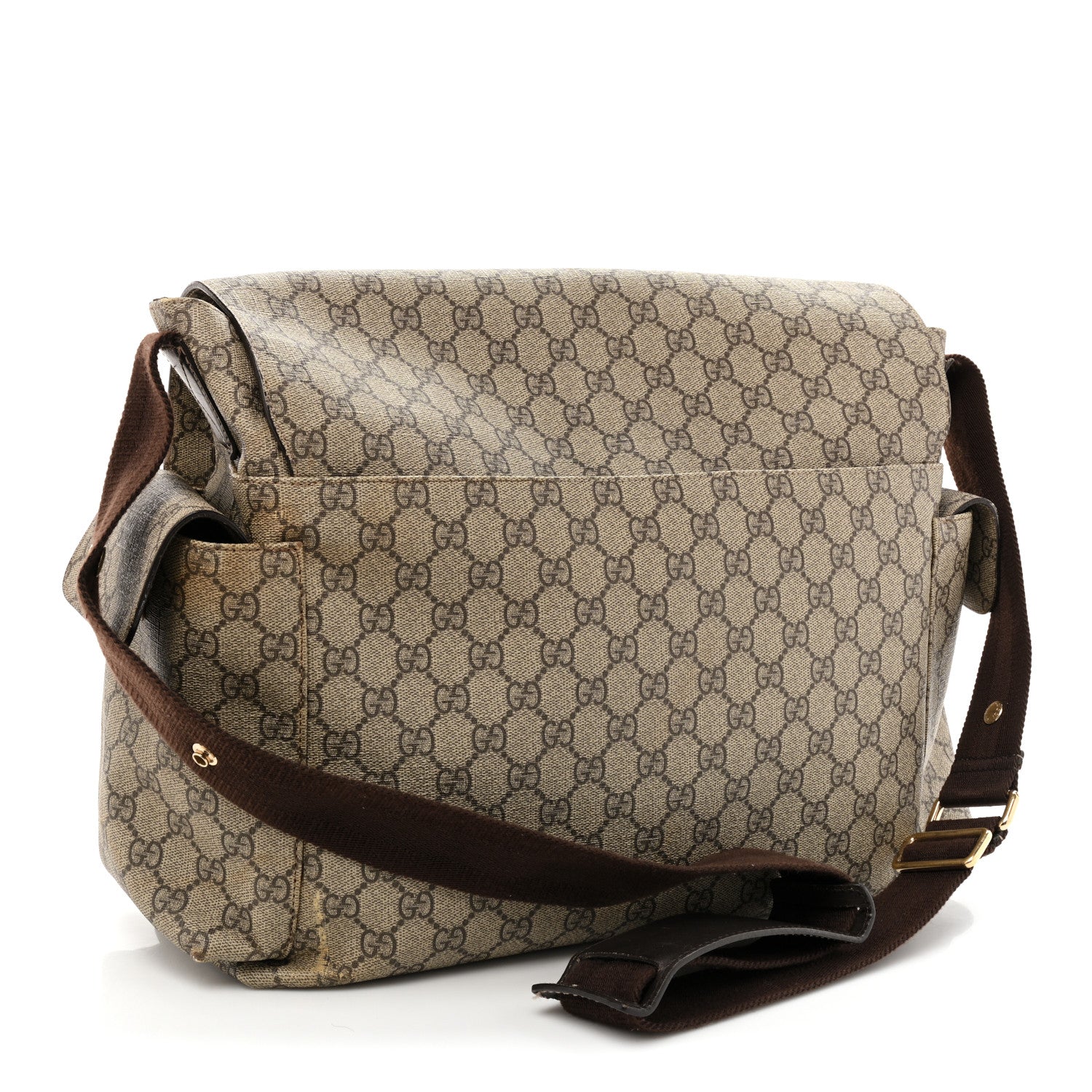 Gucci GG Plus Monogram Messenger Diaper Bag Dark Brown 3 of 20