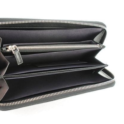Prada Saffiano Zip Around Wallet Nero Black 5 of 7