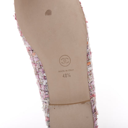 Chanel Tweed Calfskin Cap Toe Ballerina Flats 40.5 Pink 7 of 8