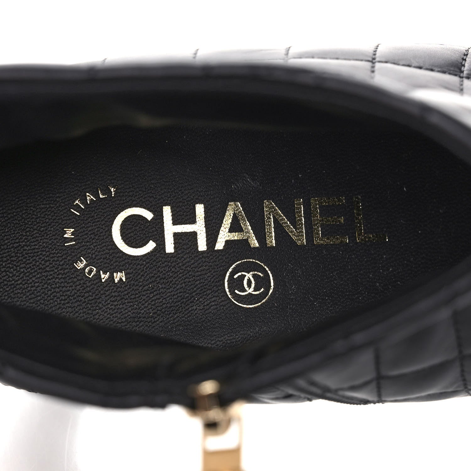 Chanel Calfskin Quilted Cap Toe Short Boots 37.5 Black 7 of 8