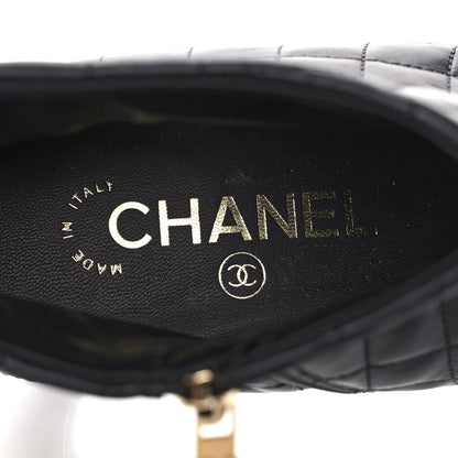 Chanel Calfskin Quilted Cap Toe Short Boots 37.5 Black 7 of 8