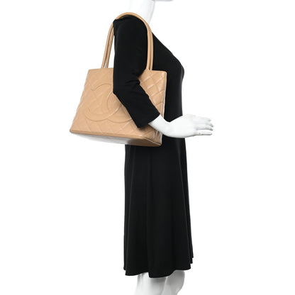 Chanel Caviar Quilted Medallion Tote Beige 2 of 11