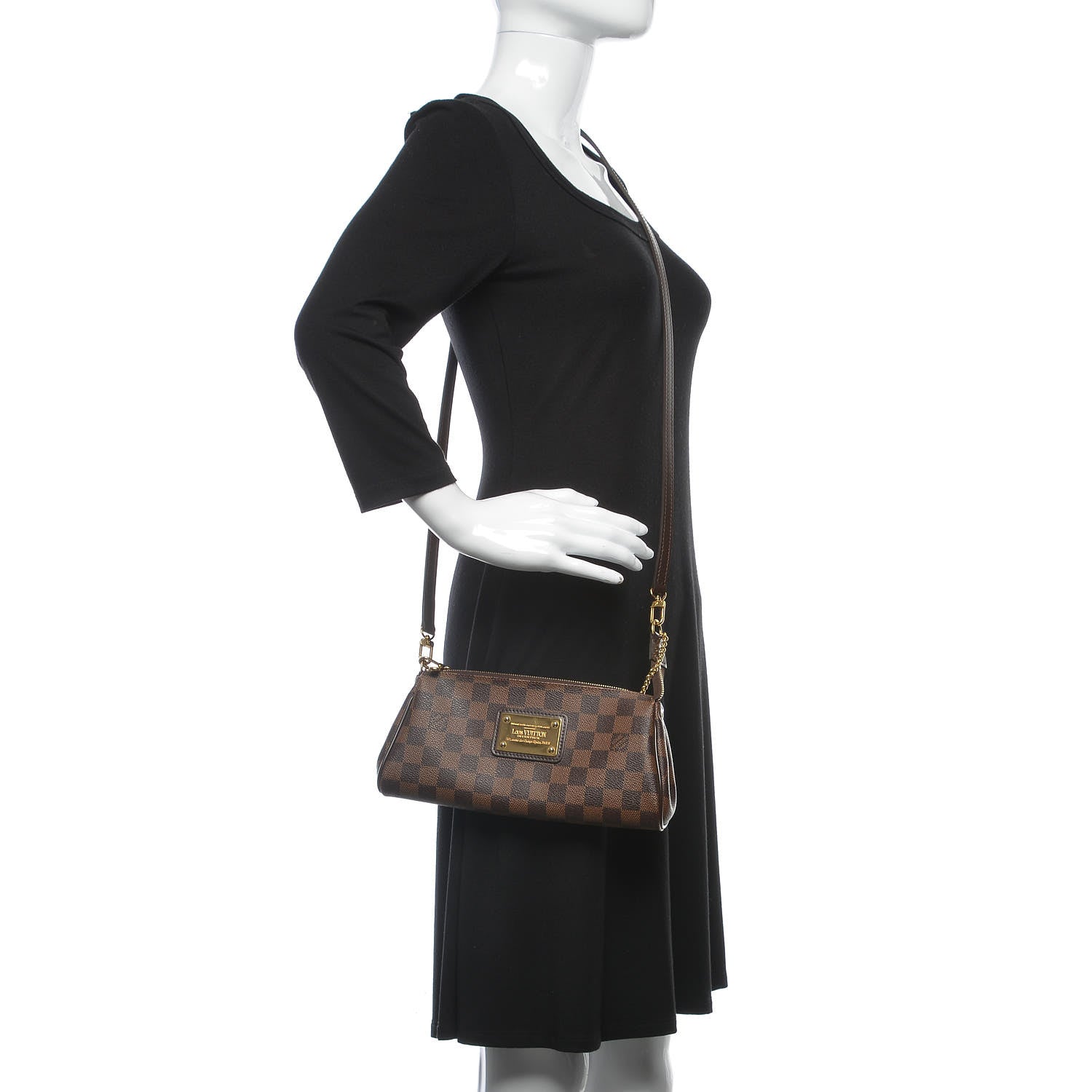 Louis Vuitton Damier Ebene Eva Clutch 2 of 9