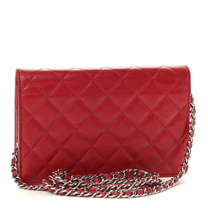 Chanel Calfskin Quilted Cambon Wallet On Chain WOC Red 3 of 11