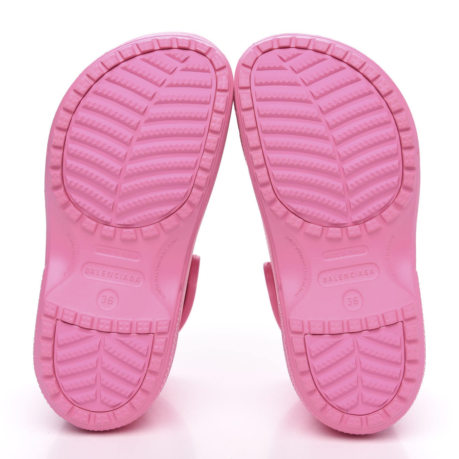 Balenciaga X CROCS Rubber Textured Womens Platform Sandals 36 Rose Bonbon 6 of 8