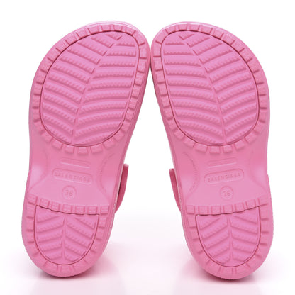 Balenciaga X CROCS Rubber Textured Womens Platform Sandals 36 Rose Bonbon 6 of 8