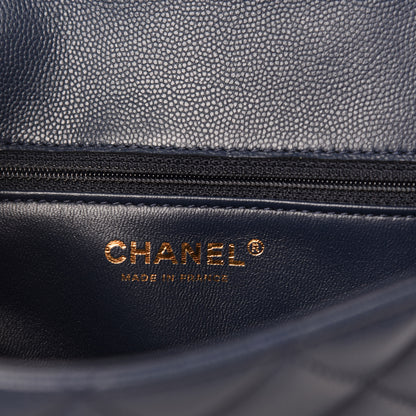 Chanel Caviar Quilted Medium Sweet Classic Flap Navy Blue 8 of 10