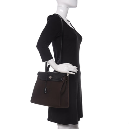 Hermes Toile Officer Vache Hunter Herbag Zip 31 PM Ebene Black 2 of 11