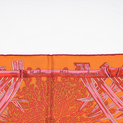 Hermes Silk Printed Mythes et Metamorphoses Scarf 90 Orange Rouge Vif Brique 5 of 7