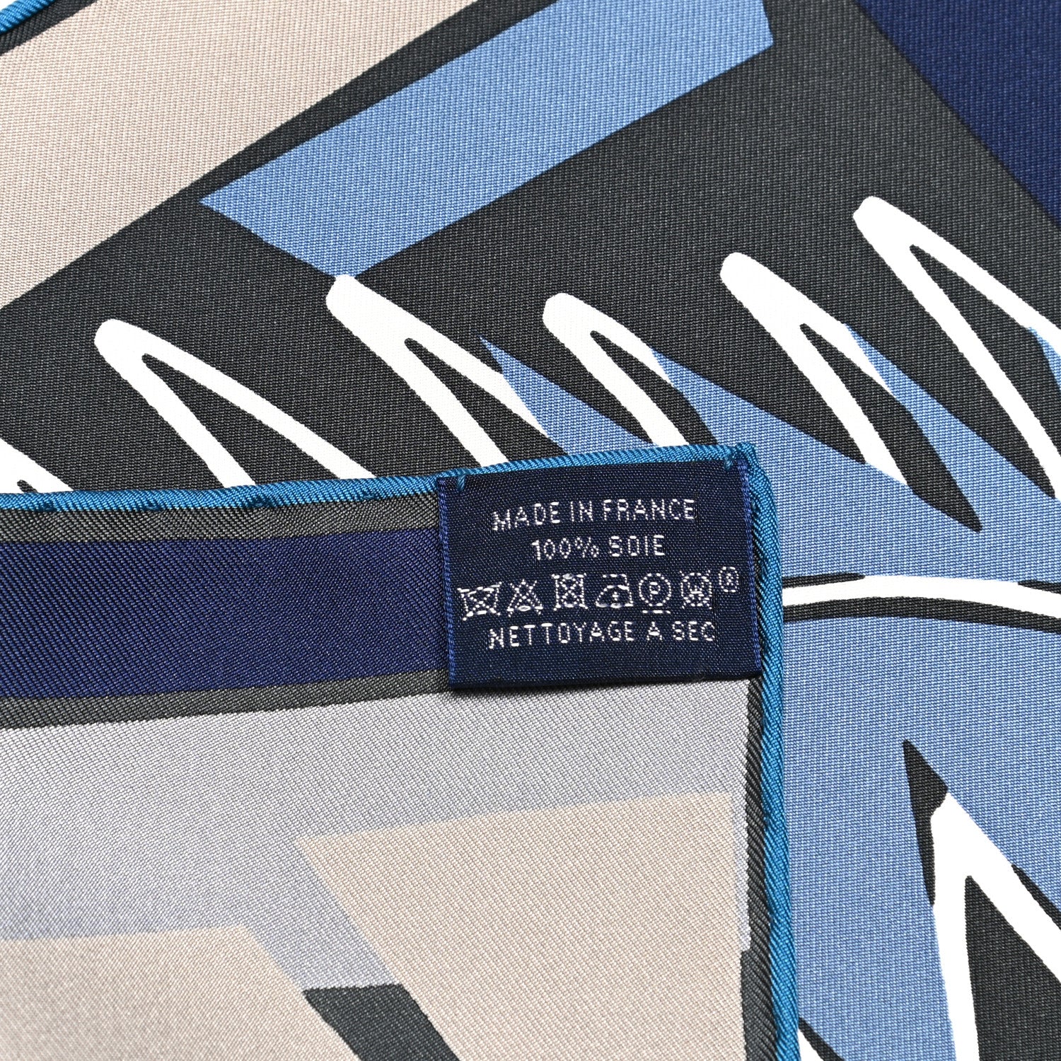 Hermes Silk Sea Surf and Fun Scarf 90 Anthracite Marine Jean