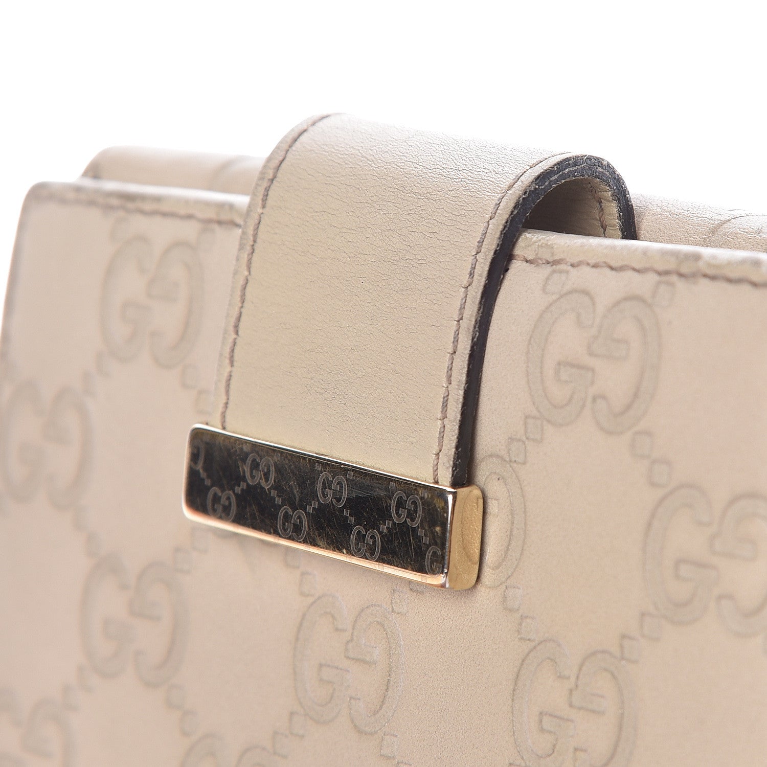 Gucci Guccissima Icon Bar French Flap Wallet White 14 of 21
