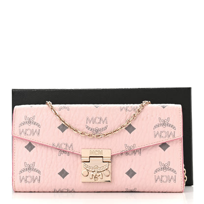 MCM Visetos Large Patricia Wallet On Chain Soft Pink 14 of 14