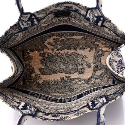 Christian Dior Canvas Embroidered Medium Dioriviera Toile De Jouy Book Tote Blue 5 of 11