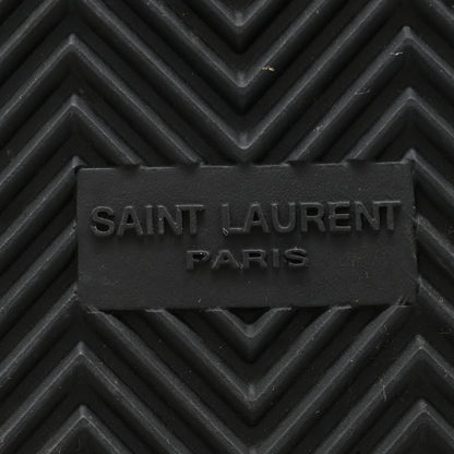 Saint Laurent Calfskin Monogram Jimmy Joan Slide Sandals 37 Black 7 of 10