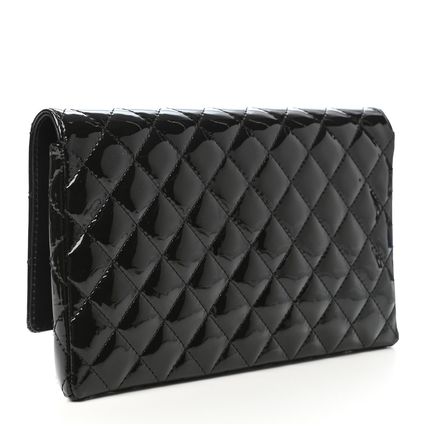 Patent Calfskin Quilted Reissue 2.55 Clutch So Black