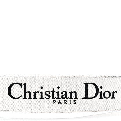 Christian Dior Canvas Embroidered Shoulder Strap Black White 3 of 9