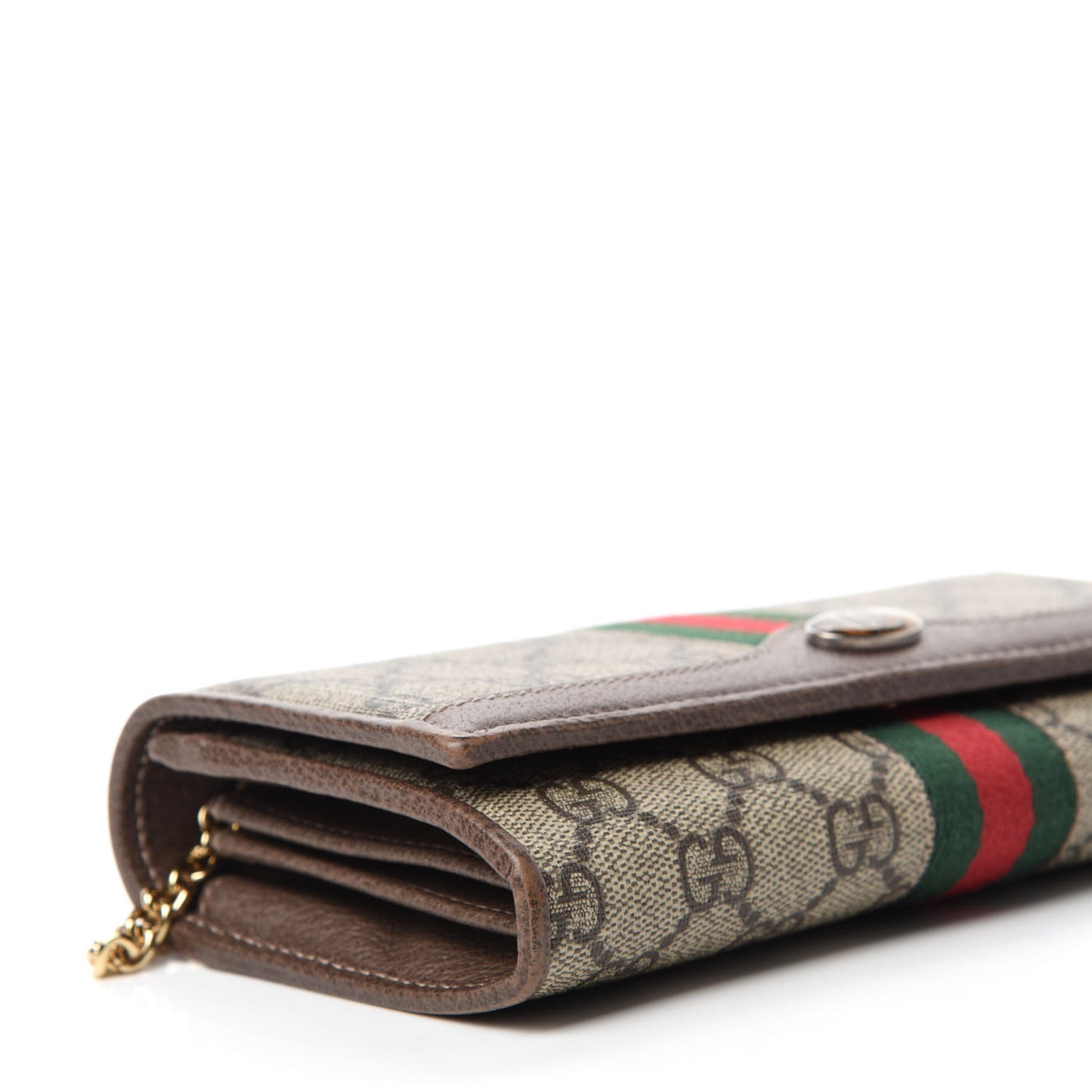 GG Supreme Monogram Web Ophidia Wallet On Chain Brown