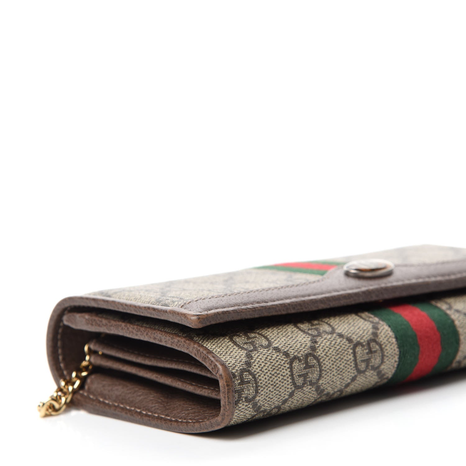 Gucci GG Supreme Monogram Web Ophidia Wallet On Chain Brown 6 of 12