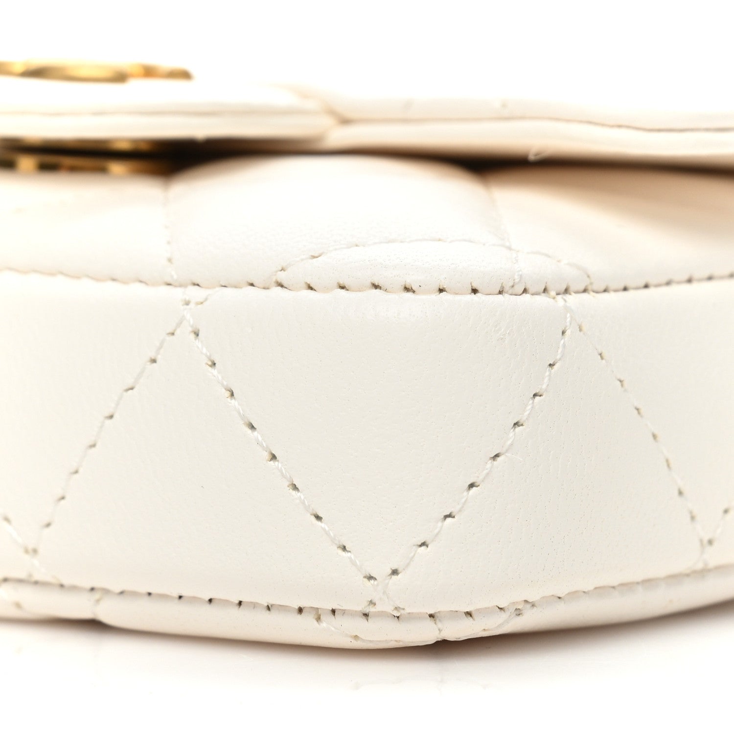 Chanel Lambskin Enamel Quilted Mini Chain Belt Bag White 9 of 12