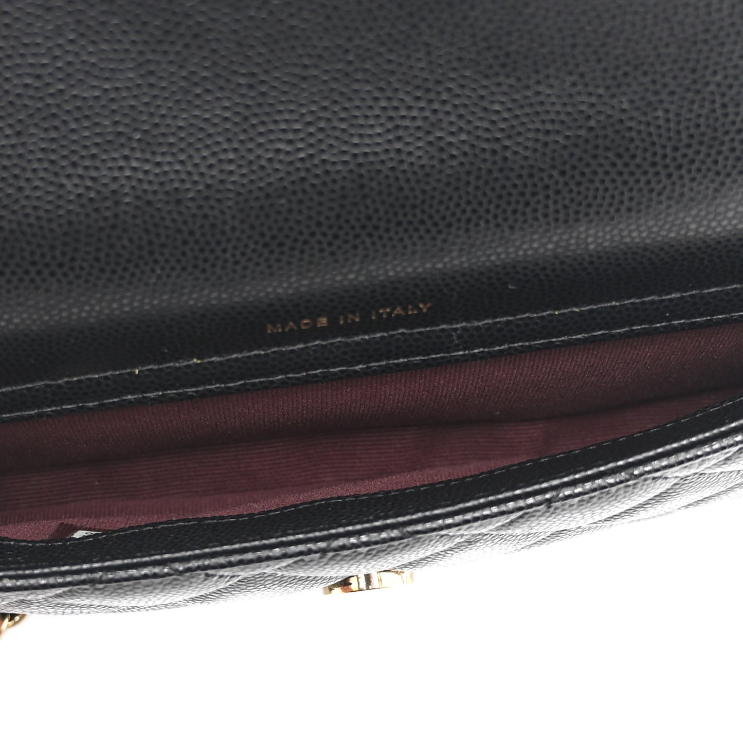Caviar Quilted Flap Phone Holder With Chain Black Black