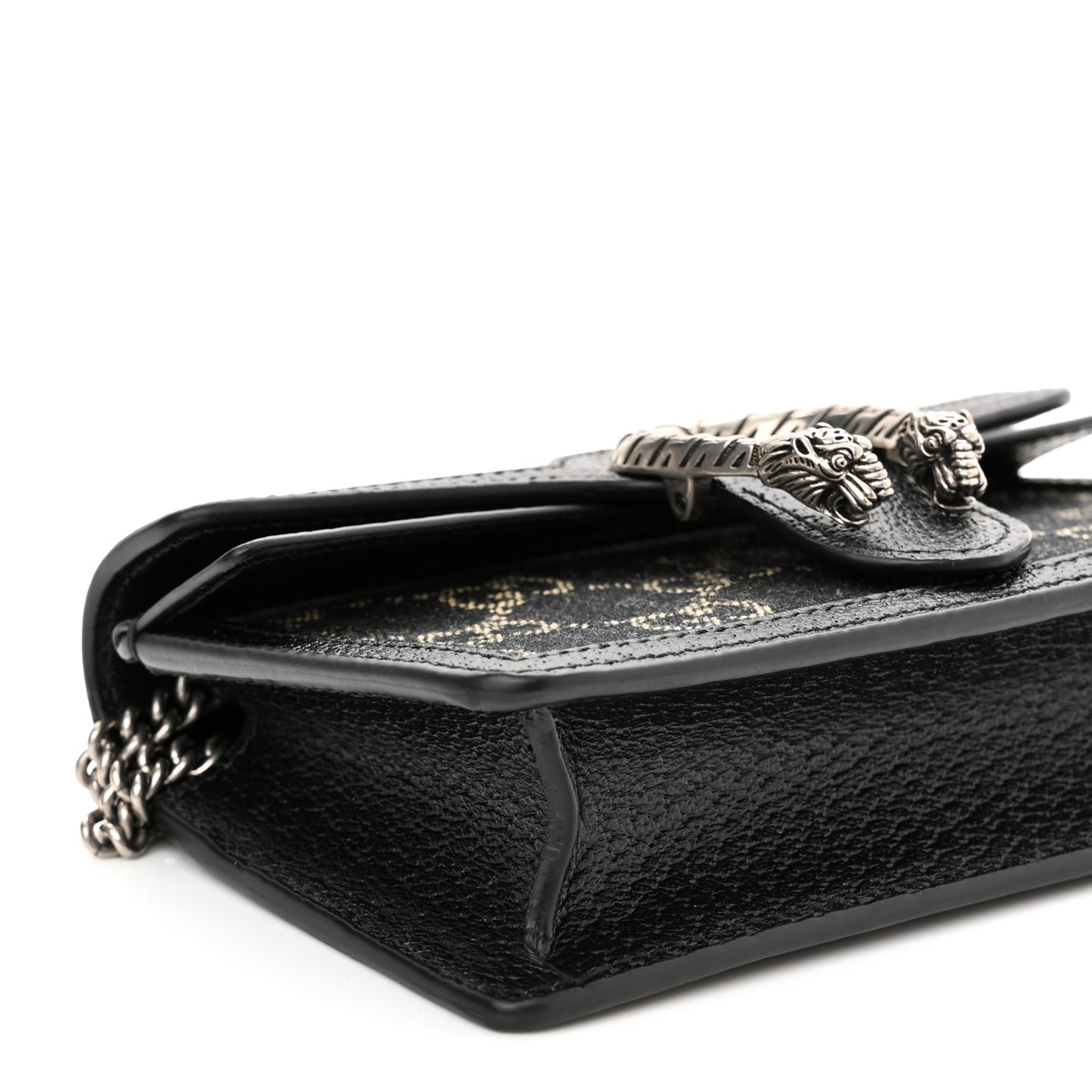 Jacquard Black Denim GG Monogram Super Mini Dionysus Shoulder Bag Black Ivory