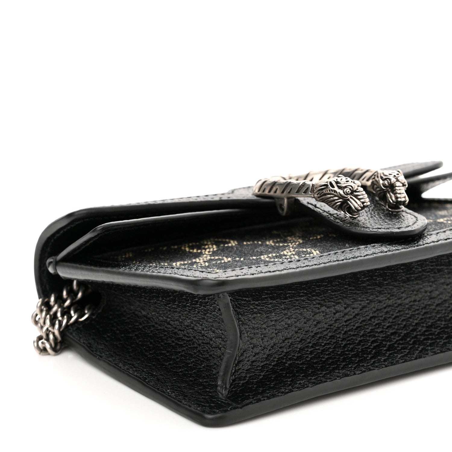 Gucci Jacquard Black Denim GG Monogram Super Mini Dionysus Shoulder Bag Black Ivory 8 of 10