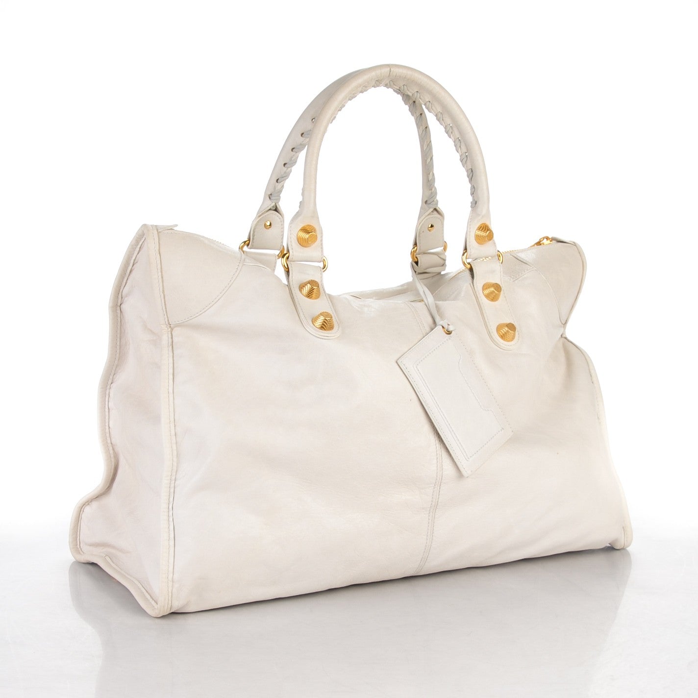 Agneau Giant 21 Gold Hardware Weekender White