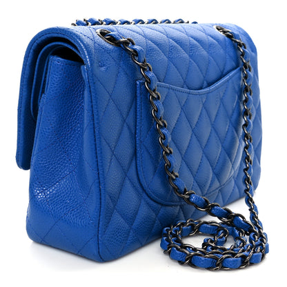 Chanel Caviar Quilted Medium Double Flap Blue 3 of 11