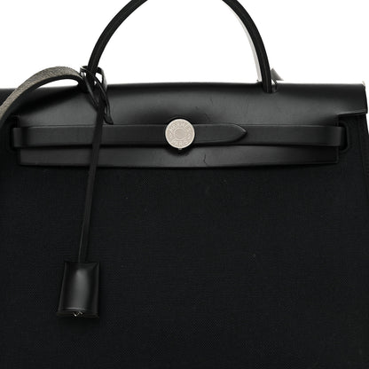 Hermes Military Toile Vache Hunter Herbag Zip PM 31 Black 9 of 13